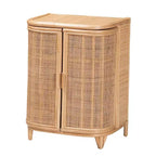 Mobile Contenitore in Rattan Naturale bali & pari Yanka Naturale: Realizzato a mano, 2 ripiani, Design Bohemien
