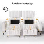 Divano letto componibile Dyonery 91 con letto estraibile, schienale reclinabile/due letti estraibili/porte USB/portabicchieri, velluto a coste felpato