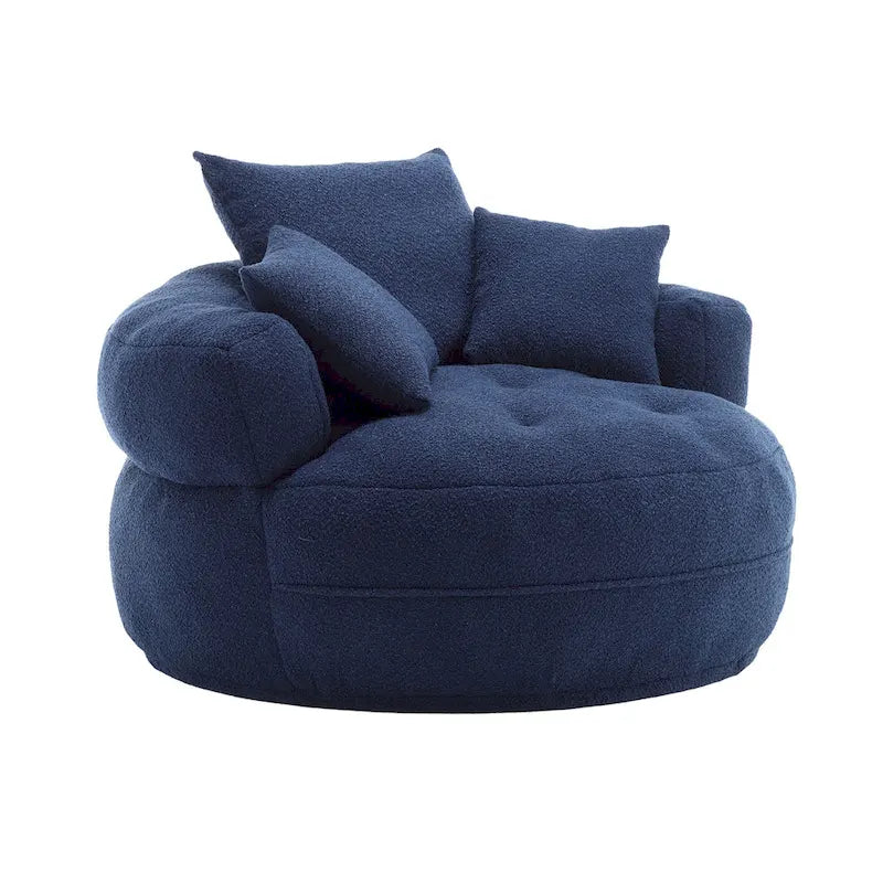 Poltrona Divano Pigro Rotondo – Bianco/Blu/Grigio/Giallo/Arancione/Rosarossa/Blu Scuro/Verde, Posto Singolo e Coppia