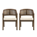 Christopher Knight Home - Chaise de salle à manger capitonnée en cannage (Lot de 2)
