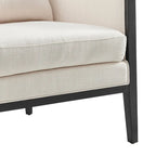 Poltrona d'Appoggio in Lino Tillman con Rattan