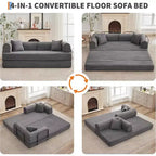 Divano Letto Convertibile 2 in 1, comodo Divano Letto Pieghevole in Corduroy con Seduta Profonda e Braccioli Ampi, Divano Senza Struttura, per Soggiorno, Appartamenti