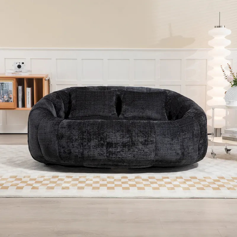 GDFStudio - Divano Pigro a 2 Posti Laurel in ciniglia con Schiuma ad Alta Densità e Comfort Sovradimensionato