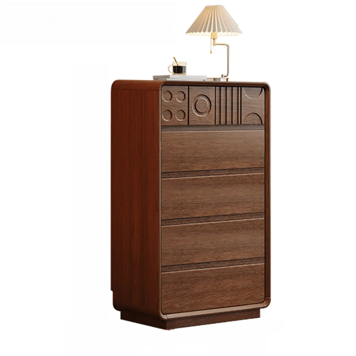 Comò in legno stile Art Déco con intagli geometrici