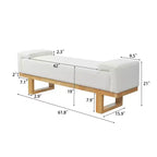 Panca imbottita in boucle Paulina Modern Rubberwood Christopher Knight Home