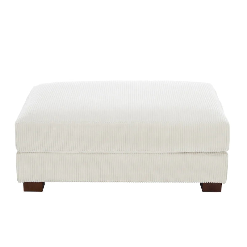 Pouf Ottomano Accento Oversize in Velluto a Coste Moderno