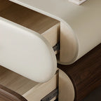 Comodino moderno bicolore con cassetti contenitori