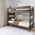 Letto a castello in legno massello stile rustico Plank+Beam per adulti (due letti singoli)