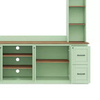 Meuble TV mural 4-en-1 ModernLuxe de style campagnard, convient aux téléviseurs jusqu'à 70 pouces, meuble TV console multimédia avec étagères réglables et tiroirs