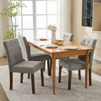Lot de 6 / 4 chaises de salle à manger Parsons capitonnées - Chaises de cuisine en tissu rembourrées avec pieds en bois et sièges rembourrés - Meubles de salon et de cuisine