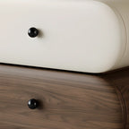 Comodino moderno bicolore con cassetti contenitori