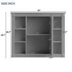 Mobile bagno moderno da 90 cm con lavabo integrato e specchiera, 2 ante e 2 cassetti