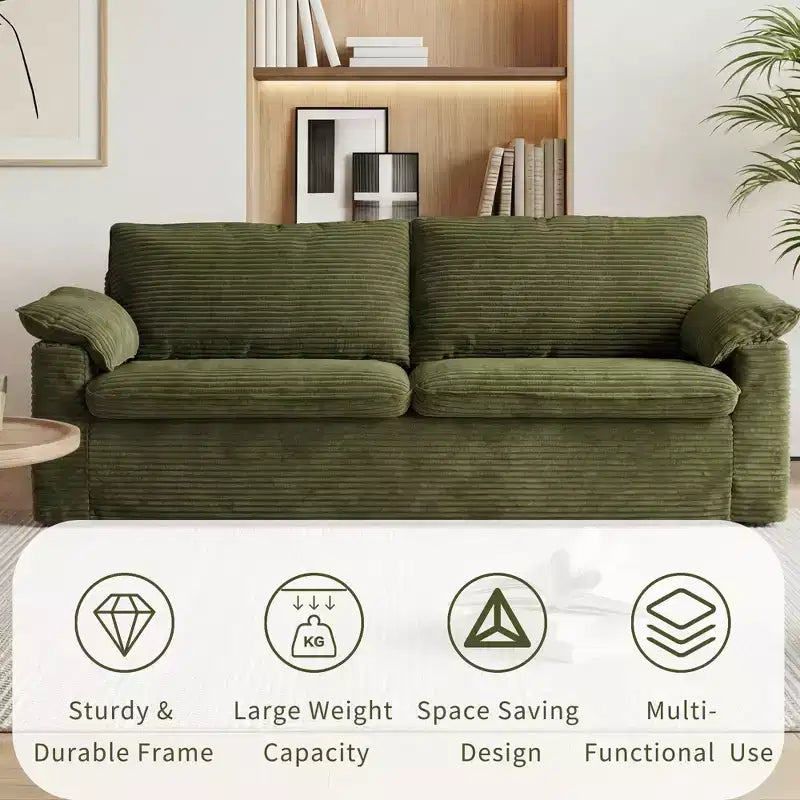 Dyonery 86 Divano a due posti Cloud, Seduta Profonda e Ampi Braccioli con Cuscini, Telaio Robusto, Design Ergonomico Traspirante