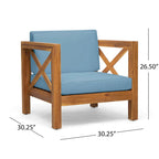 Set da conversazione Brava da 6 pezzi per esterni in legno di acacia di Christopher Knight Home