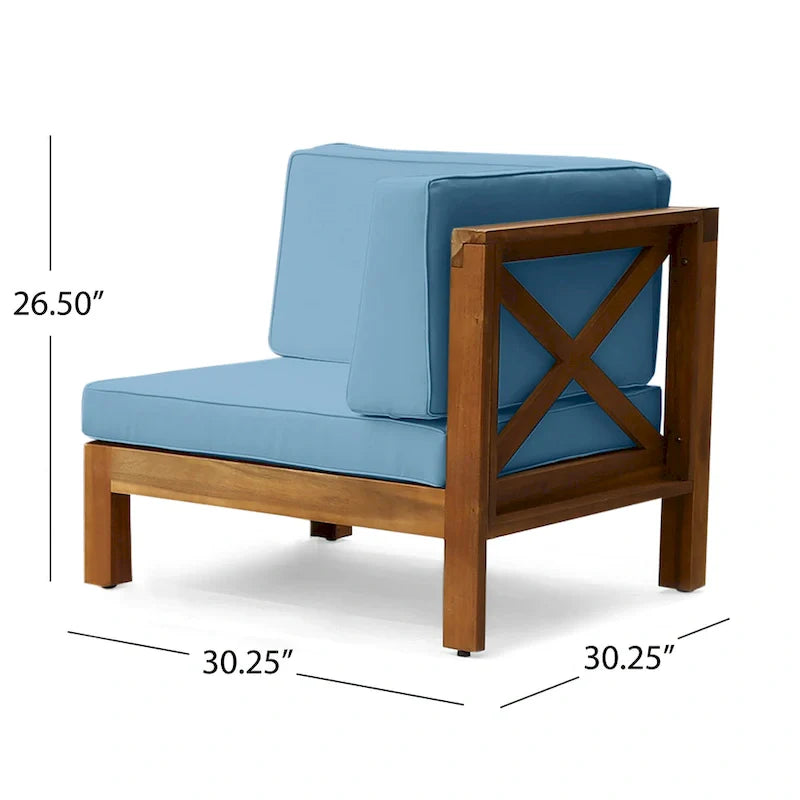 Set da conversazione Brava da 6 pezzi per esterni in legno di acacia di Christopher Knight Home