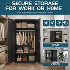 Armadio da 183 cm in acciaio resistente con serratura, armadietti metallici da garage, armadietti metallici per casa, camera da letto, ufficio, ripostiglio