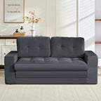Mjkone Divano Letto Futon Convertibile 2-in-1 da 180 cm, in Tessuto a Coste, Pieghevole con Bottoni Trapuntati, Salvaspazio