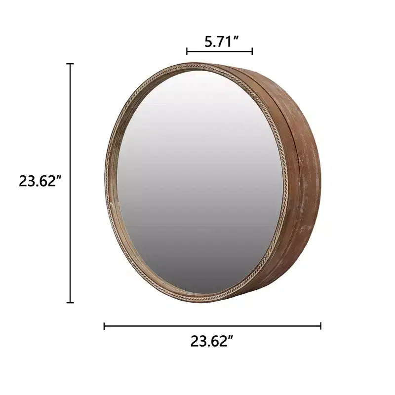 GDFStudio Norvyn Specchio da parete rotondo da 23,6 con armadietto contenitore scorrevole