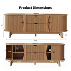 Mobile porta TV nero/marrone in stile Mid-Century con 2 cassetti, per 1 stanza