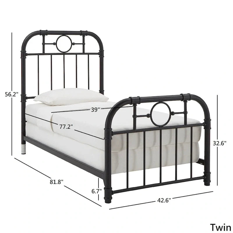Letto matrimoniale in metallo nero