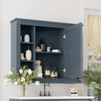Mobile bagno moderno da 90 cm con lavabo integrato e specchiera, 2 ante e 2 cassetti