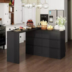 Credenza da buffet intelligente girevole/allungabile con 6 cassetti, piano d'appoggio esteso, tappetino antiscivolo, tavolo da pranzo girevole, isola per cucina/dispensa