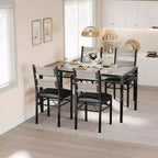 Set tavolo da pranzo per 4 persone, con 4 sedie imbottite, set tavolo da pranzo da 5 pezzi in legno con protezione angolare per cucina, appartamento, piccoli spazi