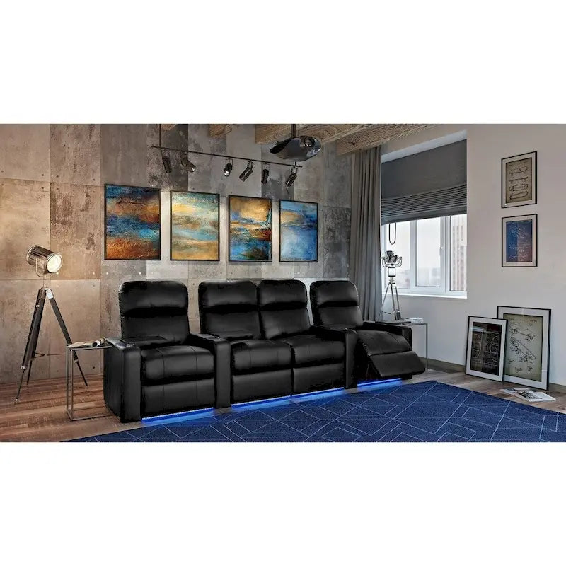 Set di sedute da home theater in pelle Octane Turbo XL700 Power (fila da 4)