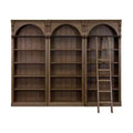 Libreria a muro tradizionale alta 94 pollici, collezione Stratton marrone - Martin Furniture