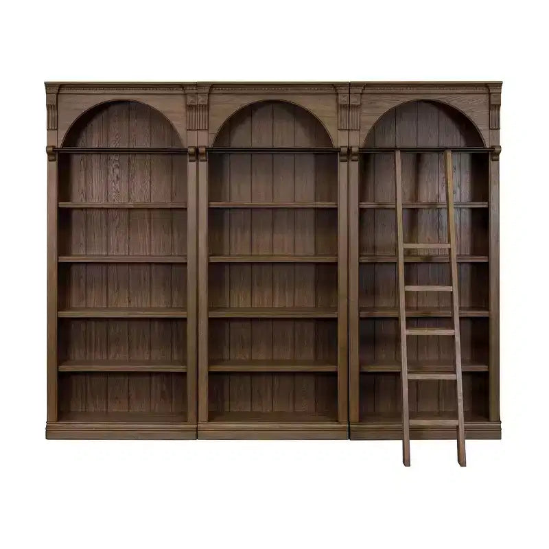 Libreria a muro tradizionale alta 94 pollici, collezione Stratton marrone - Martin Furniture