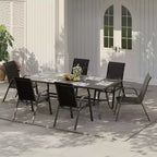Sedie da patio, Set di 4/6 sedie da pranzo impilabili per esterni in textilene leggero per tutte le stagioni con braccioli per cortile, bordo piscina