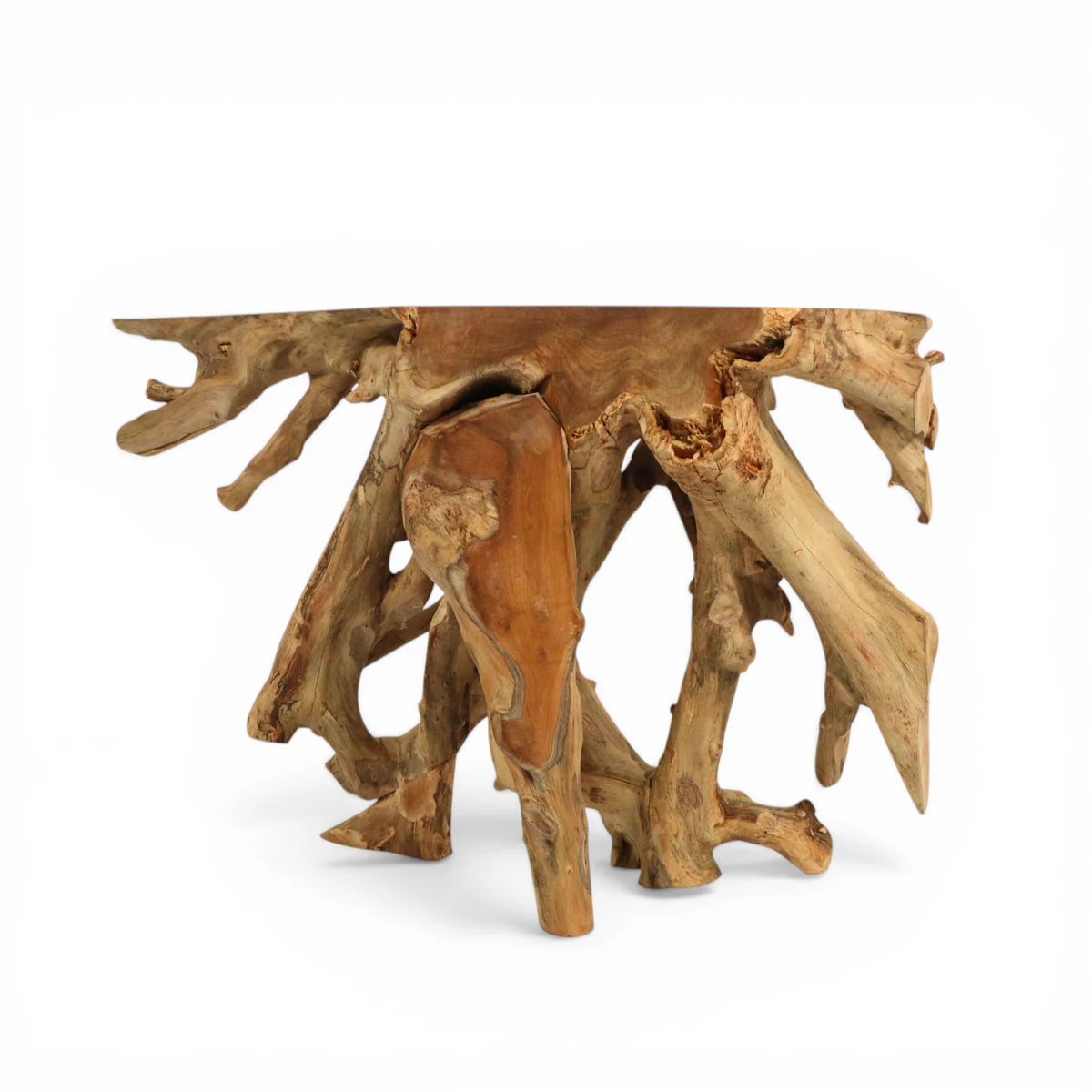 Consolle in teak organico con base scultorea - Ingresso