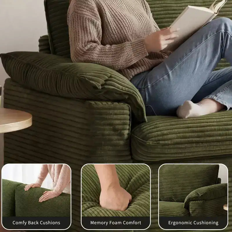 Dyonery 86 Divano a due posti Cloud, Seduta Profonda e Ampi Braccioli con Cuscini, Telaio Robusto, Design Ergonomico Traspirante