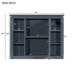 Mobile bagno moderno da 90 cm con lavabo integrato e specchiera, 2 ante e 2 cassetti