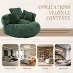Pouf Divano per Adulti e Bambini, Poltrona Sacco Oversize in Corduroy con 3 Cuscini e Braccioli per Soggiorno e Camera da Letto