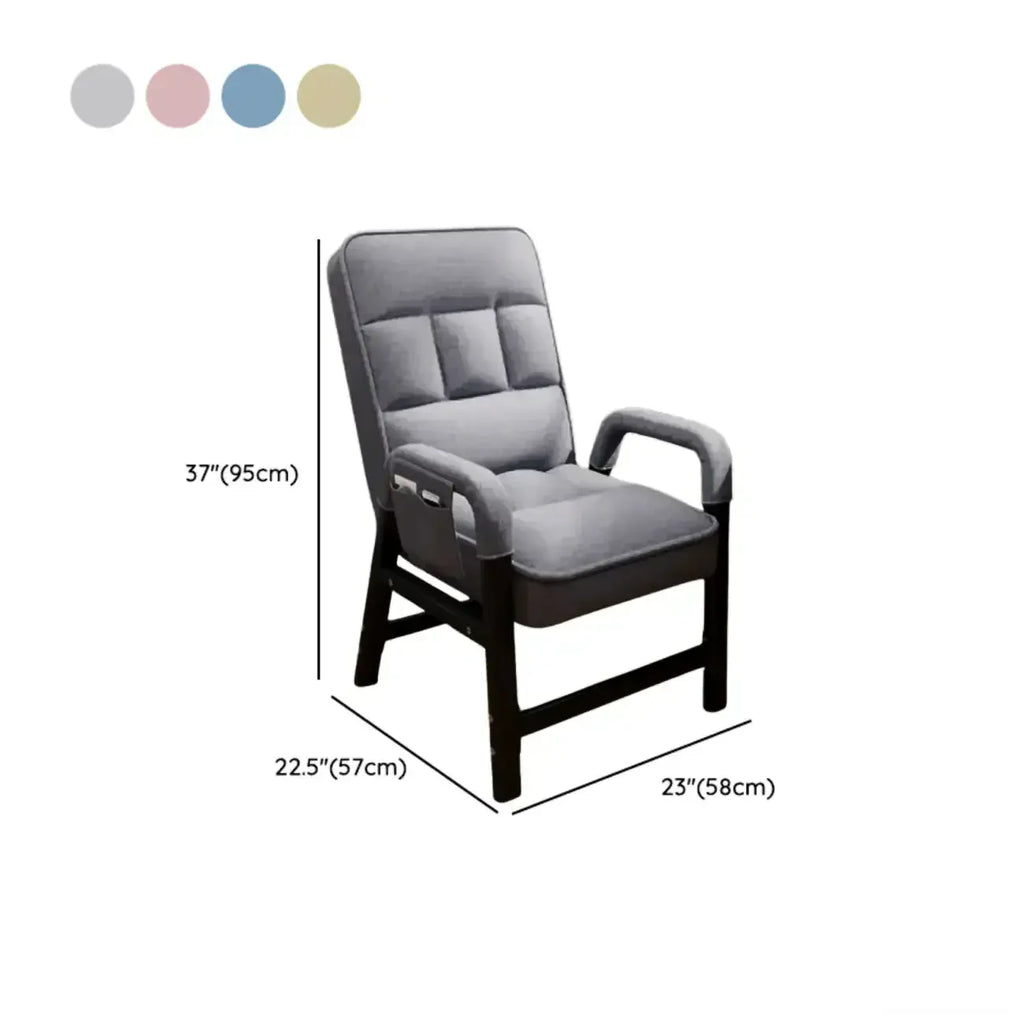 Sedia da ufficio moderna con 4 gambe, imbottita in tessuto grigio