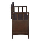 Migdalia Flip Top Slat Back Storage Entryway Bench
