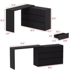 Credenza da buffet intelligente girevole/allungabile con 6 cassetti, piano d'appoggio esteso, tappetino antiscivolo, tavolo da pranzo girevole, isola per cucina/dispensa