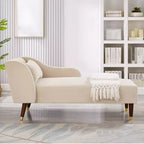 Chaise Longue Moderna in Velluto, Chaise Longue Imbottita con Bracciolo Curvo, Divano Letto per Camera da Letto, Ufficio, Soggiorno