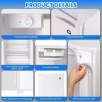 Mini Frigo da 4,5 Piedi Cubi con Congelatore, Frigorifero Compatto con Porta Reversibile, Termostato Regolabile ad Efficienza Energetica, Piccolo Frigo