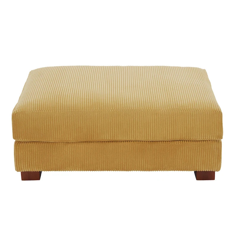 Pouf Ottomano Accento Oversize in Velluto a Coste Moderno