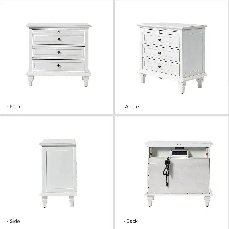 Giorgio 3 - Tavolino con cassetti e prese integrate Set di 2|HULALA HOME