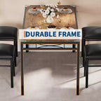 Set tavolo da pranzo per 4 persone, con 4 sedie imbottite, set tavolo da pranzo da 5 pezzi in legno con protezione angolare per cucina, appartamento, piccoli spazi