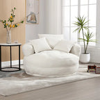 Poltrona Divano Pigro Rotondo – Bianco/Blu/Grigio/Giallo/Arancione/Rosarossa/Blu Scuro/Verde, Posto Singolo e Coppia