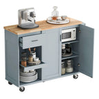 Isola da cucina con piano pieghevole, carrello da cucina con ripiano estraibile, portasciugamani e cassetto, ruote girevoli