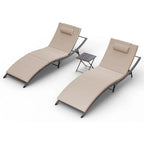 Set di 3 Chaise Lounge da Esterno Kullavik