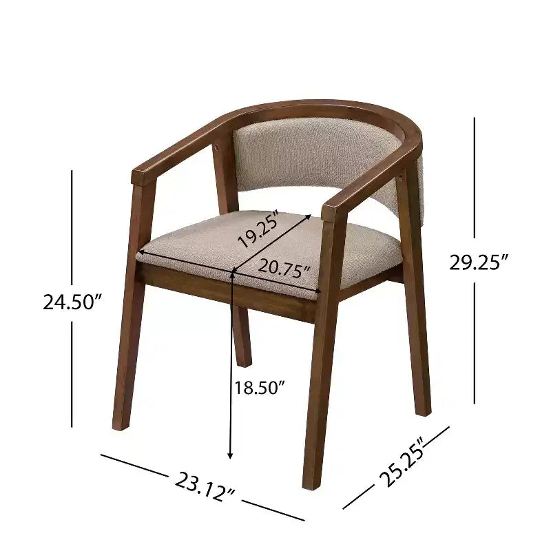 Christopher Knight Home Simon Set da Pranzo 5 Pezzi in Legno di Hevea Moderno di Metà Secolo con Sedie Imbottite in Bouclé