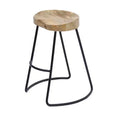 Wooden Saddle Seat Barstool Brown and Black - The Urban Port