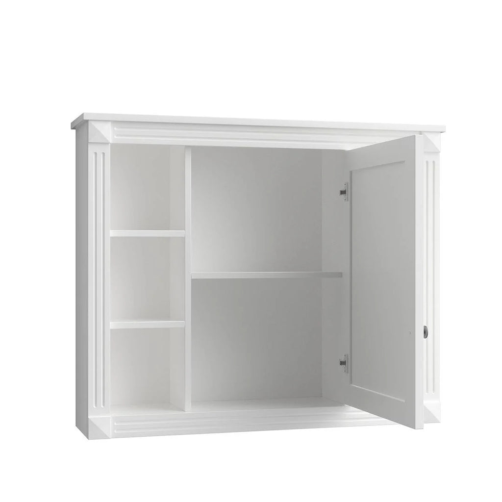 Mobile bagno moderno da 90 cm con lavabo integrato e specchiera, 2 ante e 2 cassetti