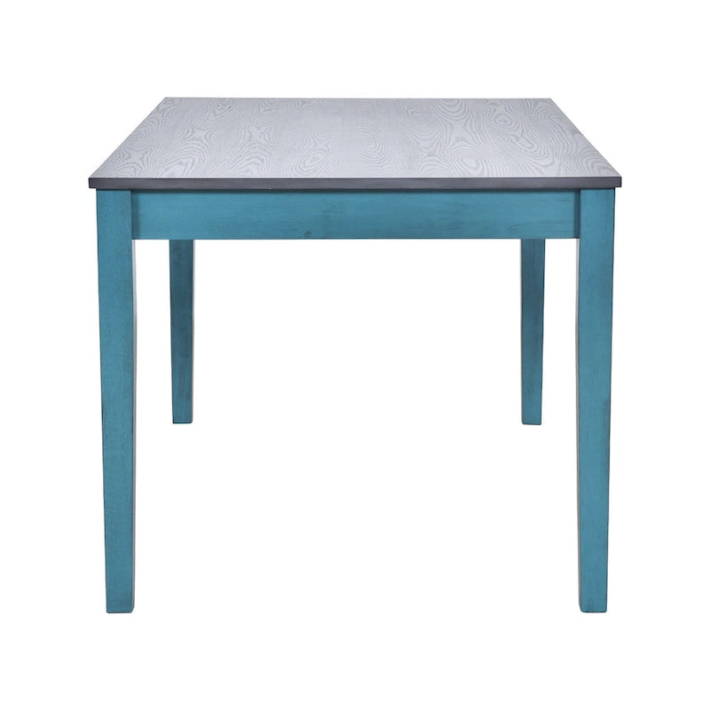 Set da pranzo di 6 pezzi in legno con 4 sedie e panca, tavolo con cassetto